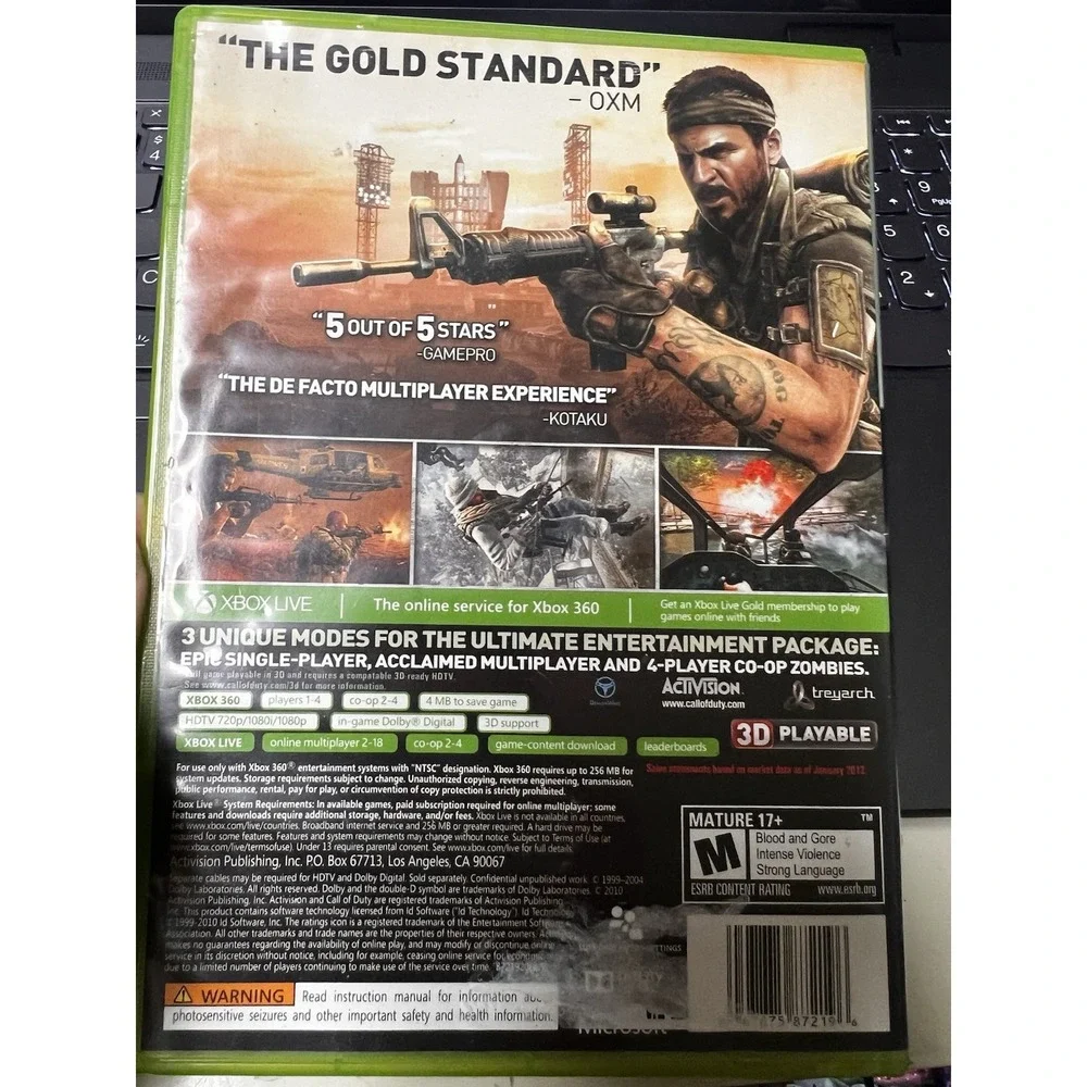 031-011 Call of‎ Duty: Black Ops (Xbox 360, 2010) Complete w/ Manual Video Game